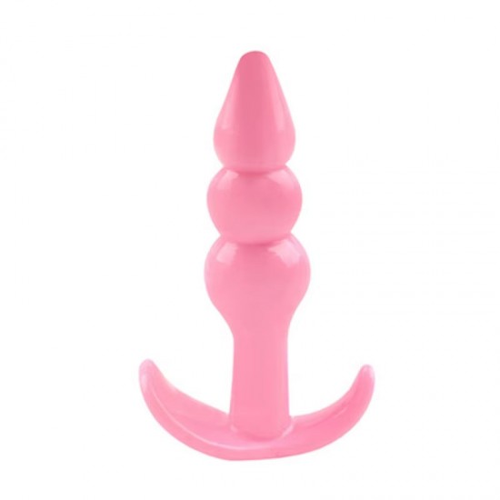 Backpart 3 Boğumlu Silikon Anal Tıkaç - Pembe