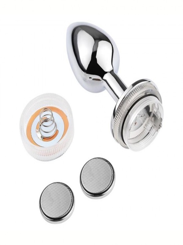 Backpart Yıldız Tozu İçi Kristalli Cam Anal Tıkaç - Gümüş Gri