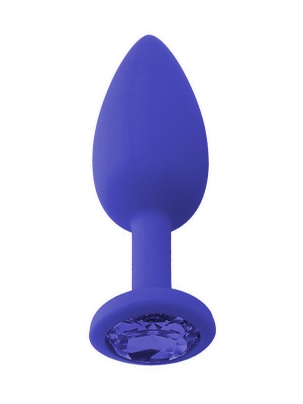 Backpart Taşlı Silikon Anal Tıkaç - Mavi