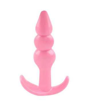 Backpart 3 Boğumlu Silikon Anal Tıkaç - Pembe